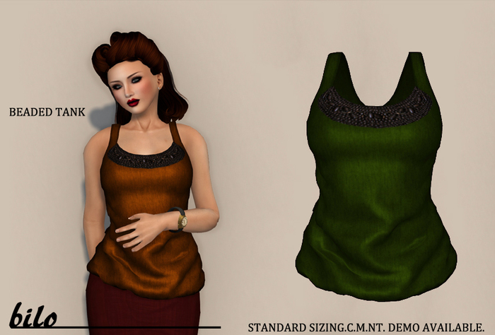 {bilo} Beaded Tank  - Pine MESH