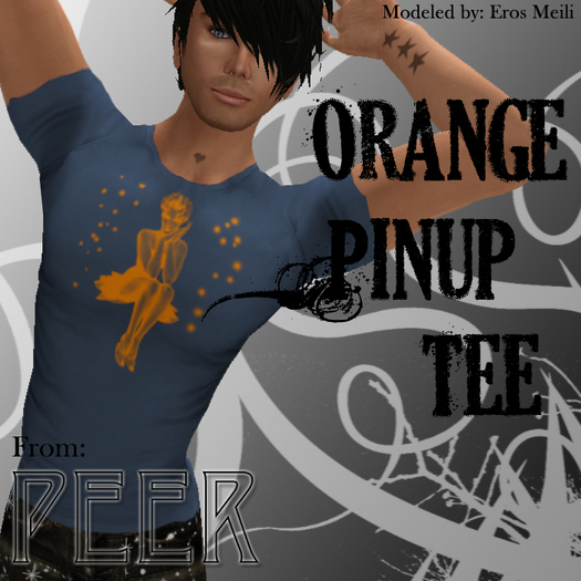 PEER Tee- Orange Pinup Girl