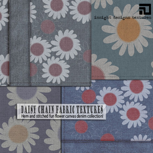 ID | Daisy Chain Hemmed and stitched fabric textures by Insight Designs
