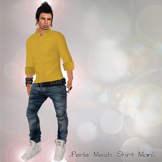 ..:Perle- Mesh Shirt Man Yellow 