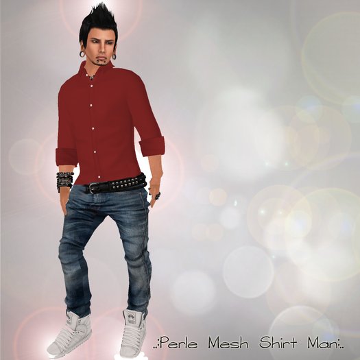 ..:Perle- Mesh Shirt Man Red 
