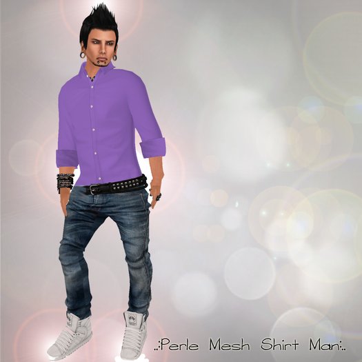..:Perle- Mesh Shirt Man Purple 