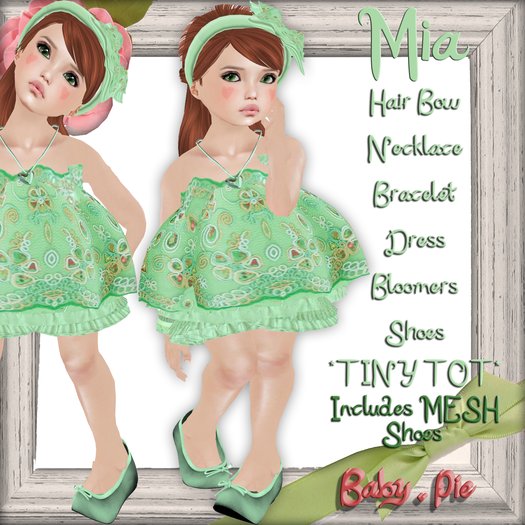*Baby Pie* Mia Girl's Tiny Tot / Toddler's Sundress Complete Outfit