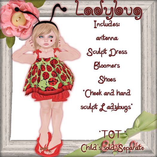 *Baby Pie* Girl's Tiny Tot / Toddler Ladybug Summer Outfit  *Clearance*