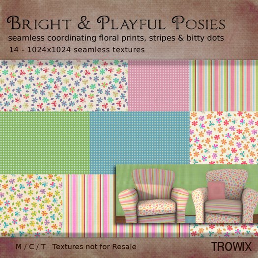 Trowix - Bright & Playful Posies Textures