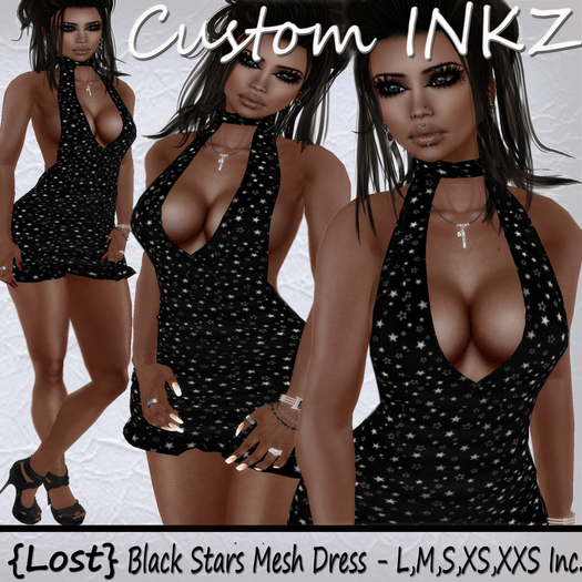 Lost - Black Star - Rigged Mesh Summer Dress 