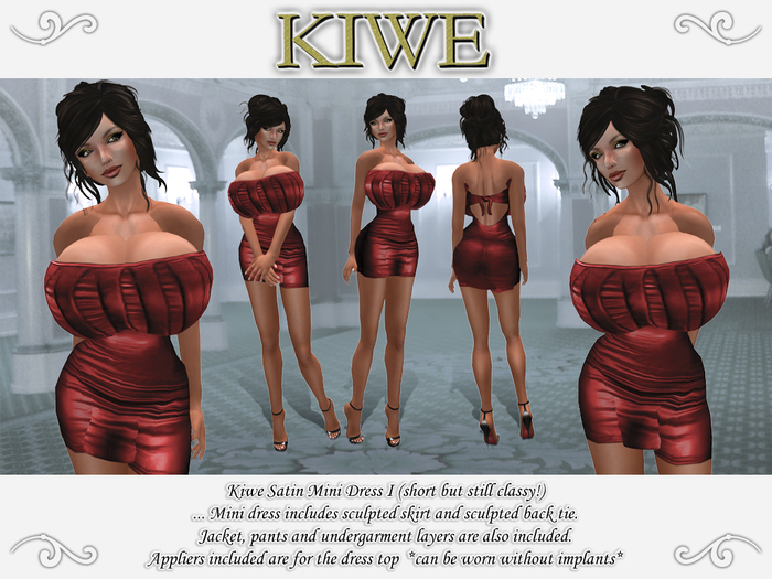 Kiwe Satin Mini Dress I (metallic red) for Prim B's