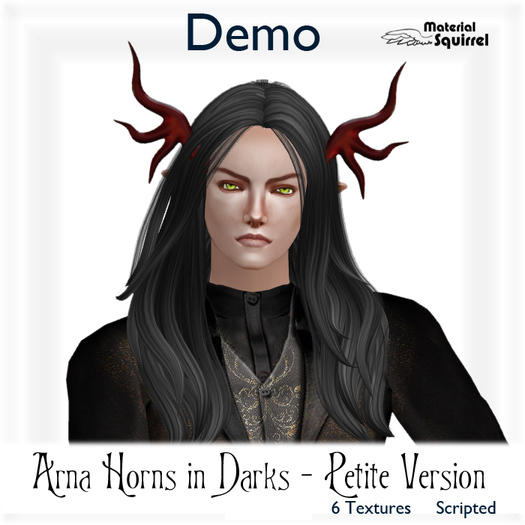 Arna Horns Dark Colors - Petite Mesh Av Size - by Material Squirrel - Mesh Horns DEMO