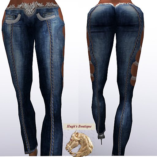 LACE JEANS DARK BLUE