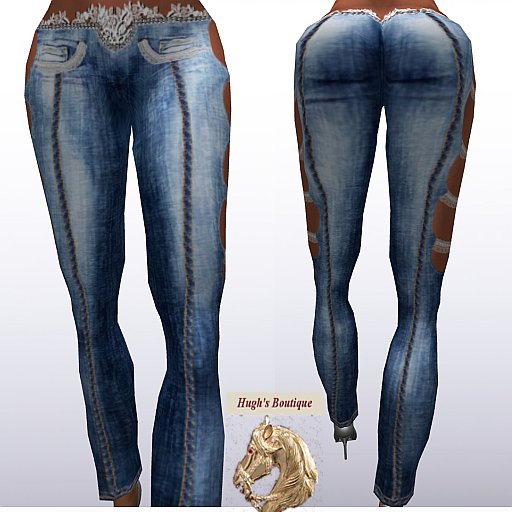 LACE JEANS LIGHT BLUE
