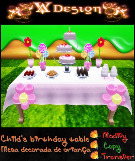Table birthday pink (complete)