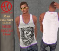 Heroes Art. Man Tank  SkullLife Sleavless  Shirt Mesh Rigged