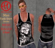 Heroes Art. Man Tank Smoking Sleavless Shirt Mesh Rigged