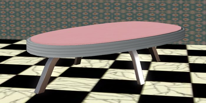 50s couch table pink
