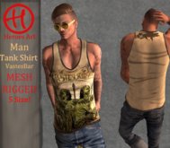 Heroes Art. Man Tank VastesBar Sleavless Shirt Mesh Rigged