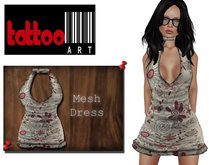 TattooArt rigged Mesh Dress White Flower