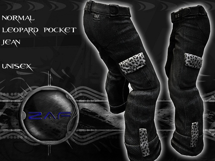 Black Jean - Leopard Pockets