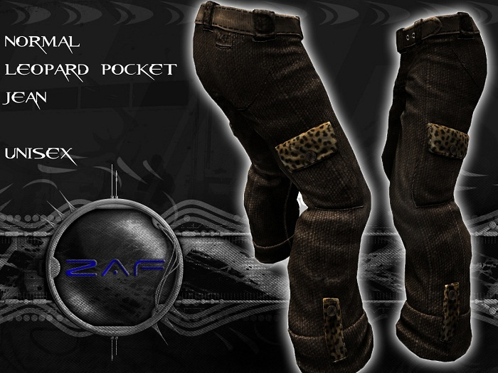 Brown Jean - Leopard Pockets