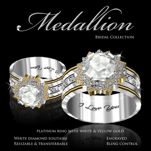Exquisite Medallion Wedding Ring Platinum