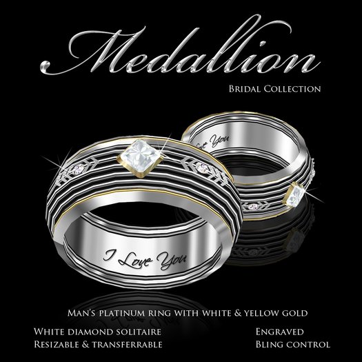 Exquisite Medallion Man's Ring Platinum