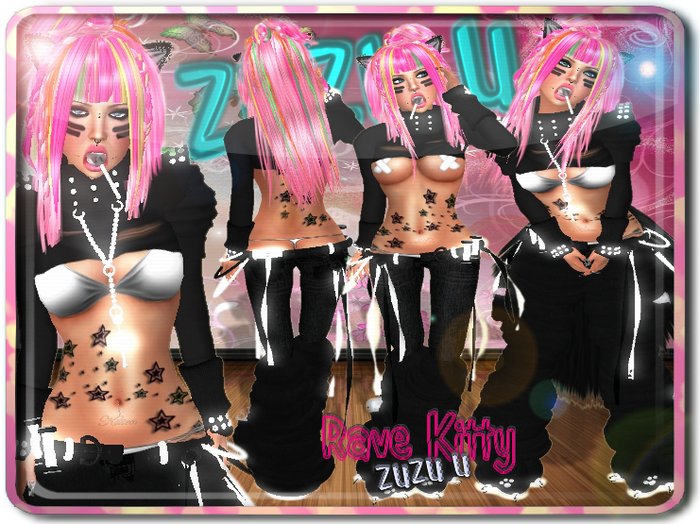 !...:::ZUZU~U::...! ~Rave Kitty~ Neko Outfit White