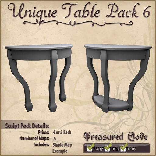 -TC- Unique Table Pack 6 Clearance Priced