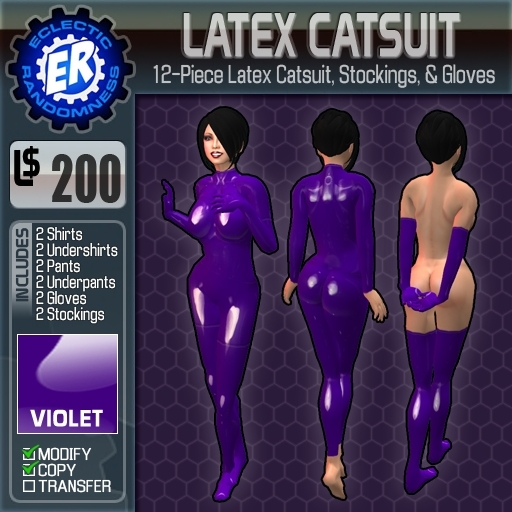 ER Latex Catsuit - Violet