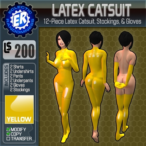 ER Latex Catsuit - Yellow