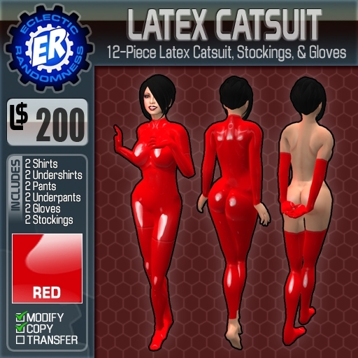 ER Latex Catsuit - Red