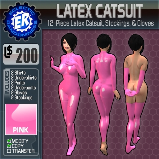 ER Latex Catsuit - Pink