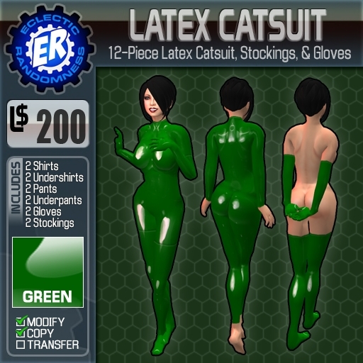 ER Latex Catsuit - Green