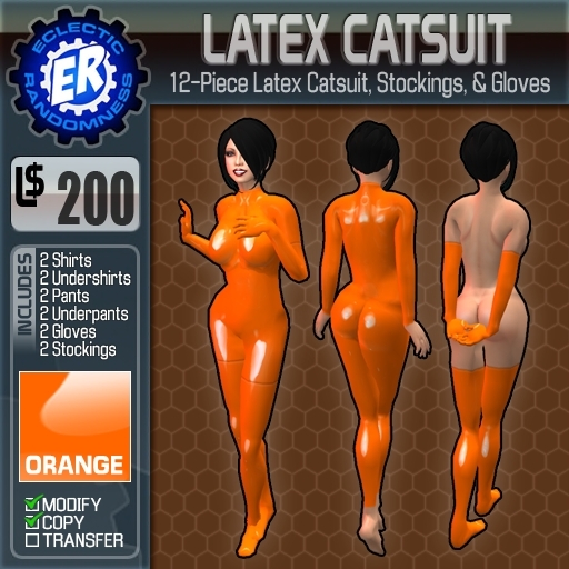 ER Latex Catsuit - Orange