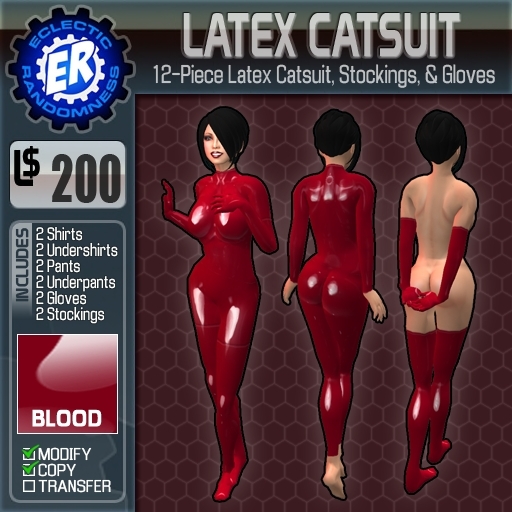 ER Latex Catsuit - Blood