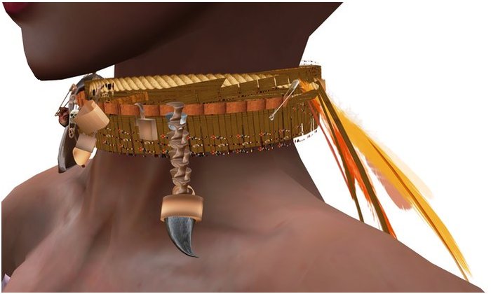 [su] dumping - NATIVE NECKLACE FLYING FEATHER Resize Brown