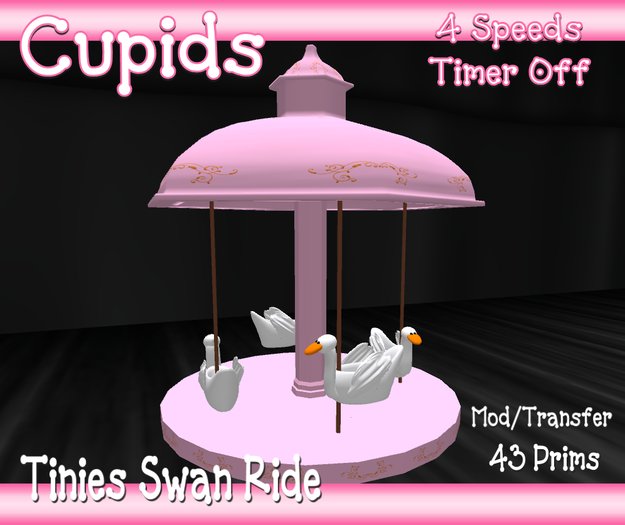 *CUPIDS* Swan Carousel Ride for Tinies Pink