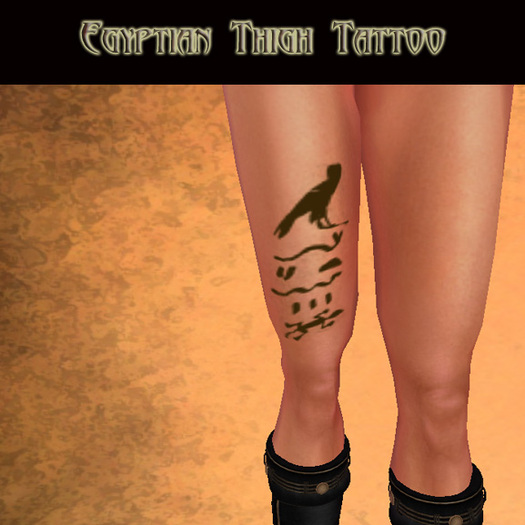 Egyptian thigh tattoo