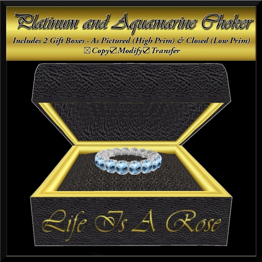 Platinum and Aquamarine Choker
