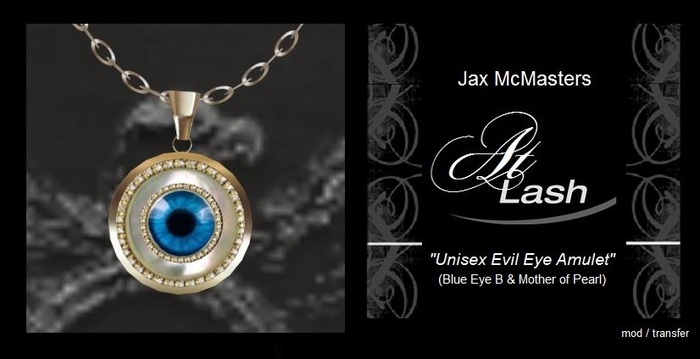 ATLASH - Unisex Evil Human Eye Amulet Necklace BLUE EYE B