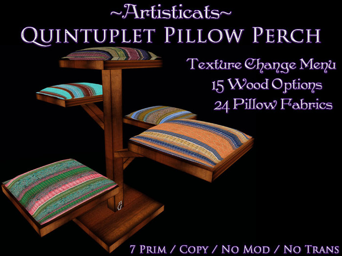 ~Artisticats~ Quintuplet Pillow Perch   (Many Options!)