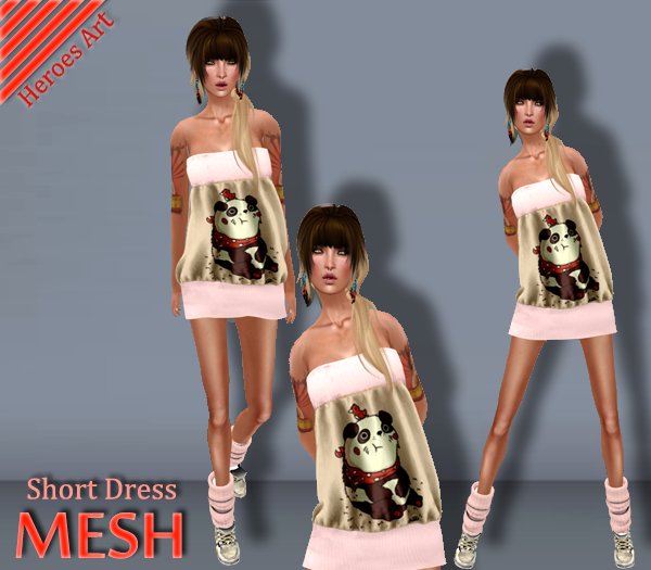 Heroes Art.- Woman Mesh Dress Sitting Panda