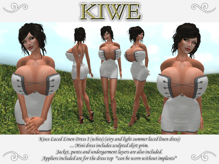 Kiwe Laced Linen Dress I (white) for Prim B's