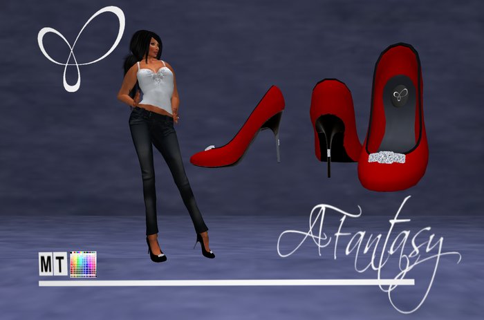 AFantasy Color Change Simple Pumps with Diamonds & Bling