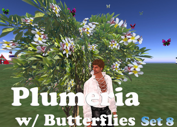 PLUMERIA SET 8 White * 30+Butterfly Anim * ONLY L$399 during PROMO!