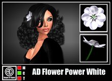 AD Flower Power White Sculpted Flower For In Your Hair