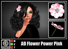AD Flower Power Pink Sculpted Flower For Hair