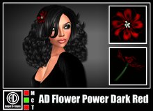 AD Flower Power Dark Red Sculpted Flower For Hair