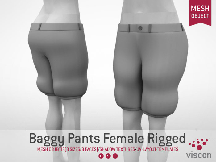 Viscon* Mesh Baggy Pants Female Rigged