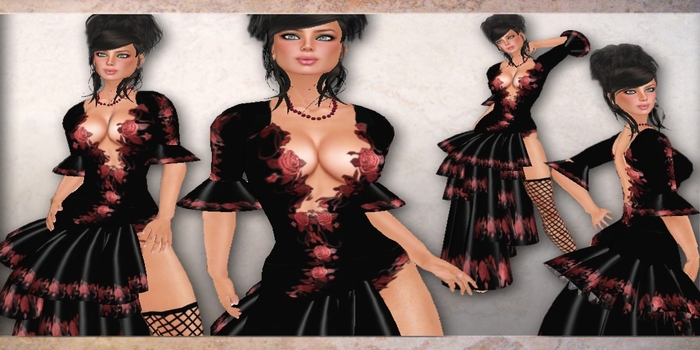 KL *aB  102604  KARINA-SEXY DRESS- CASUAL DRESS- GOTHIC- ELEGANT- PARTY- GOWN- VAMPIRE