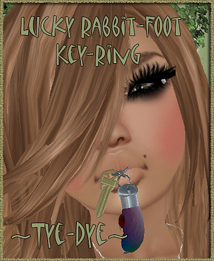 Second Life Marketplace - Lucky Rabbits foot KeyRing-Tye-Dye
