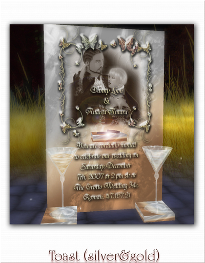 Wedding Invitation "Toast silver&gold"